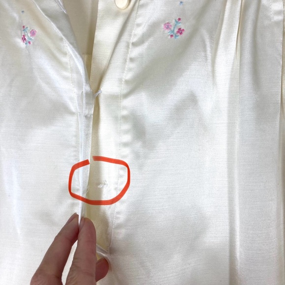 Jodie Arden Vintage Sleep Wear Robe Cream Embroidered Floral Small Pijama - Picture 15 of 16